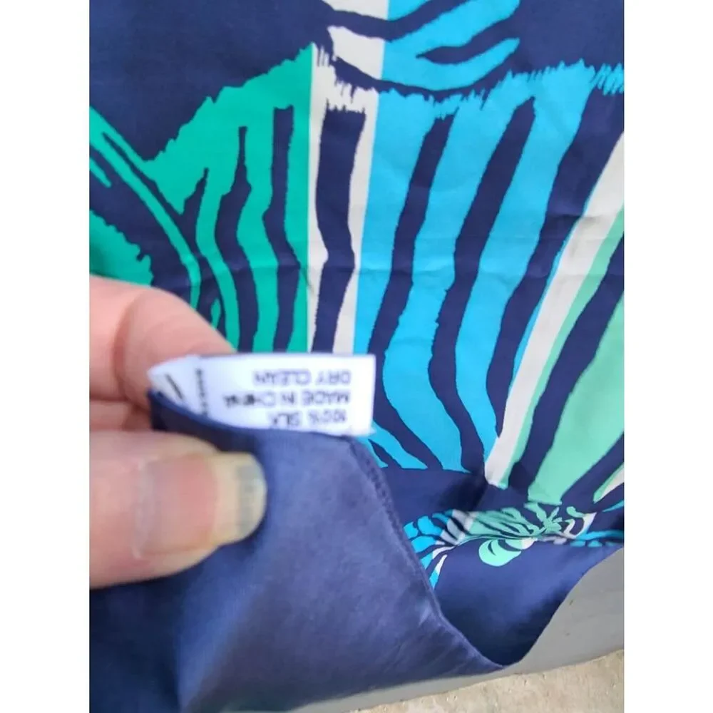 Vers Silk Blue Zebra Scarf